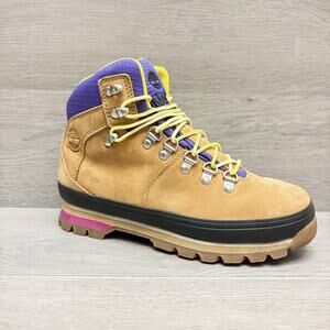 Timberland Euro Hiker Waterproof Boots Wheat Purple Yellow A2JUF Size 6.5M